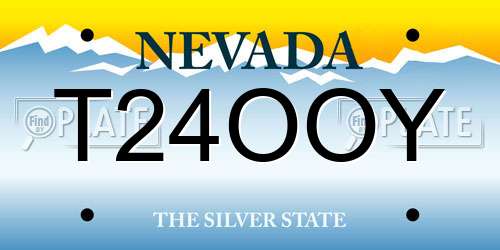 T24OOY Nevada License Plate