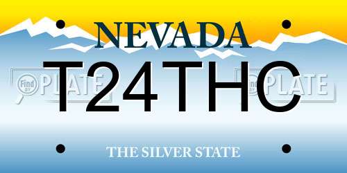 T24THC Nevada License Plate