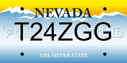 T24ZGG Nevada License Plate