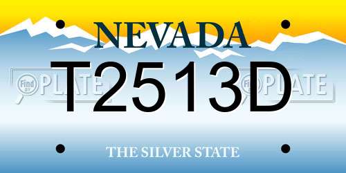 T2513D Nevada License Plate