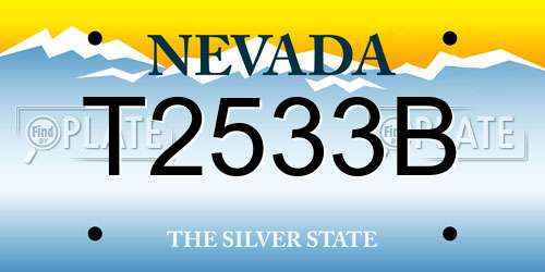 T2533B Nevada License Plate