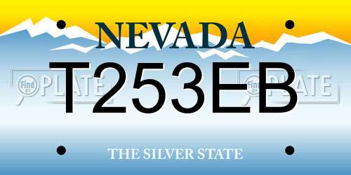 T253EB Nevada License Plate