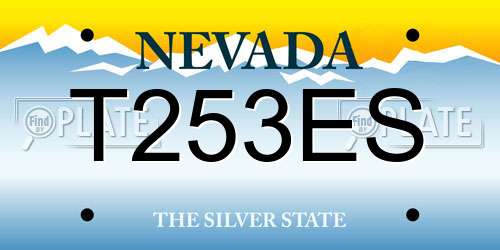 T253ES Nevada License Plate