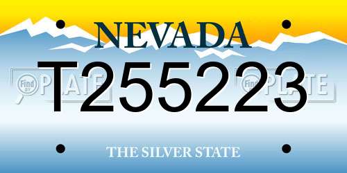 T255223 Nevada License Plate