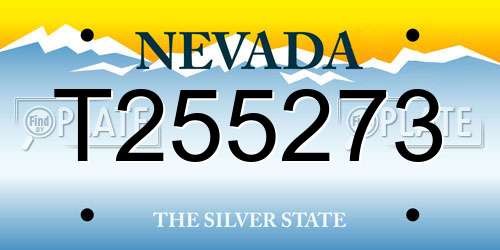 T255273 Nevada License Plate