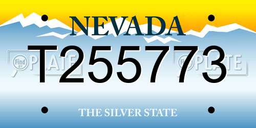 T255773 Nevada License Plate