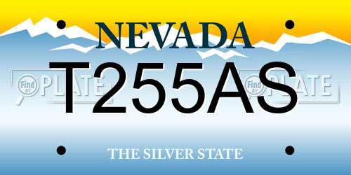 T255AS Nevada License Plate