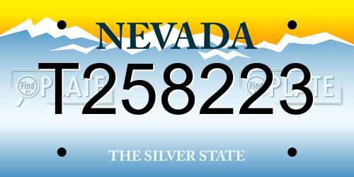 T258223 Nevada License Plate