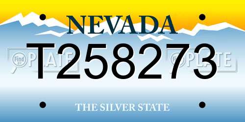 T258273 Nevada License Plate