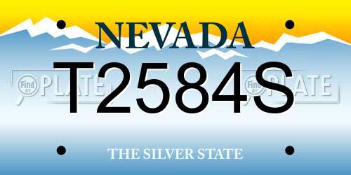 T2584S Nevada License Plate