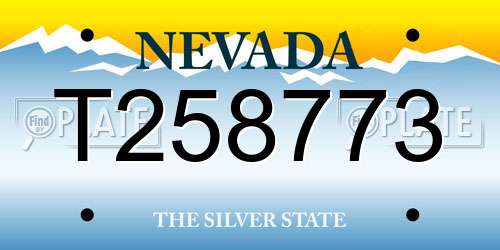 T258773 Nevada License Plate