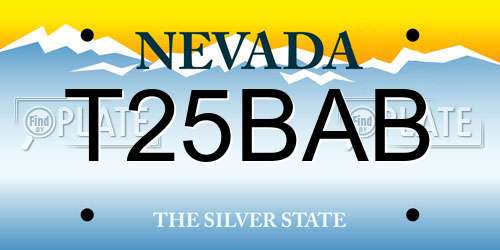 T25BAB Nevada License Plate