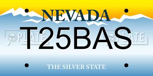 T25BAS Nevada License Plate