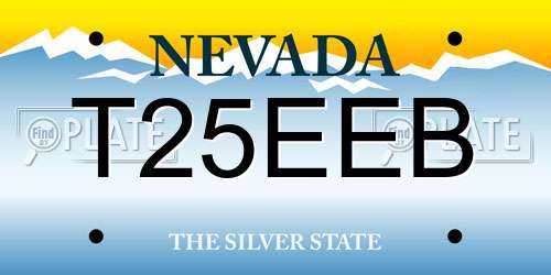 T25EEB Nevada License Plate