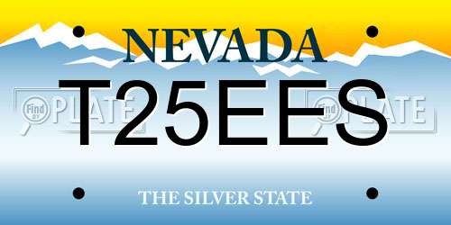 T25EES Nevada License Plate