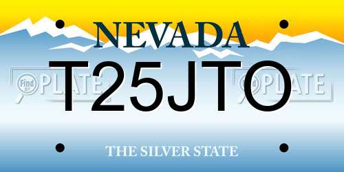 T25JTO Nevada License Plate