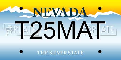 T25MAT Nevada License Plate