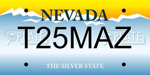 T25MAZ Nevada License Plate