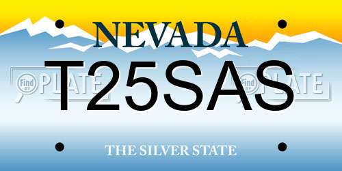 T25SAS Nevada License Plate