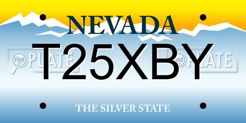 T25XBY Nevada License Plate