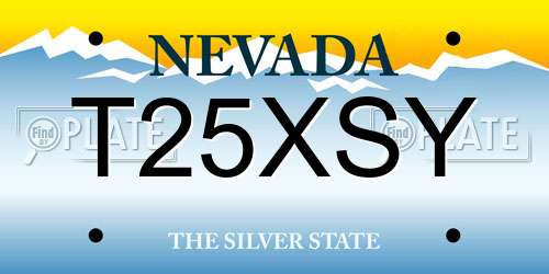 T25XSY Nevada License Plate