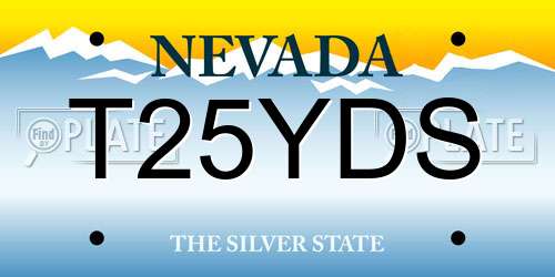 T25YDS Nevada License Plate