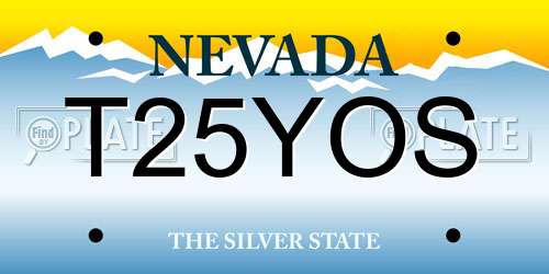 T25YOS Nevada License Plate
