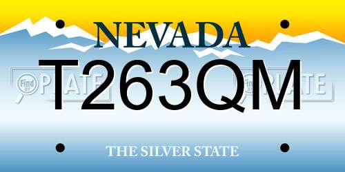 T263QM Nevada License Plate