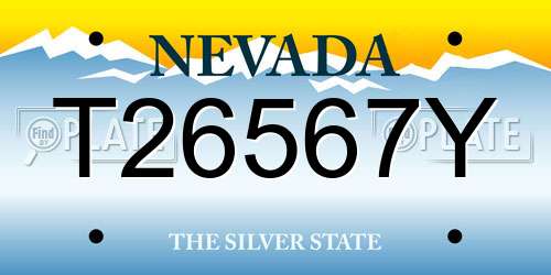 T26567Y Nevada License Plate