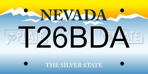 T26BDA Nevada License Plate