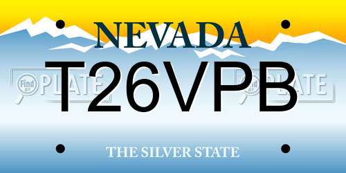 T26VPB Nevada License Plate