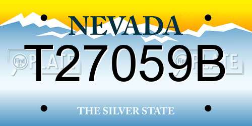 T27059B Nevada License Plate