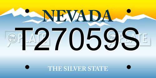 T27059S Nevada License Plate