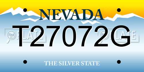 T27072G Nevada License Plate