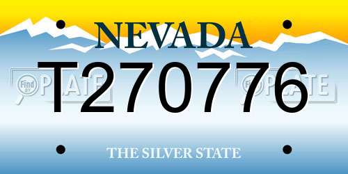 T270776 Nevada License Plate