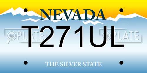 T271UL Nevada License Plate
