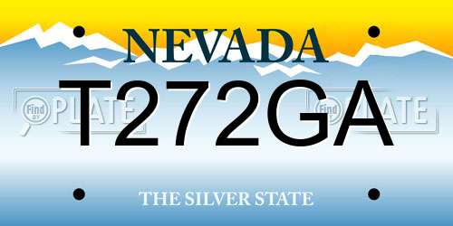 T272GA Nevada License Plate