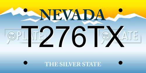 T276TX Nevada License Plate