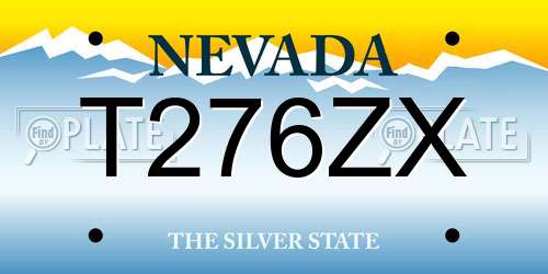 T276ZX Nevada License Plate