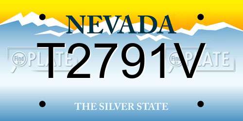 T2791V Nevada License Plate