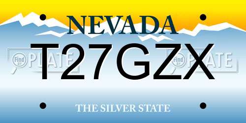 T27GZX Nevada License Plate