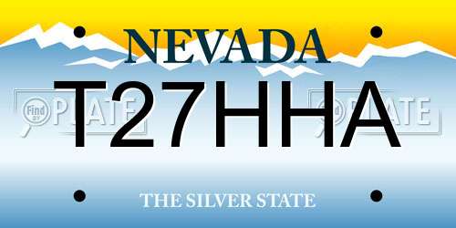 T27HHA Nevada License Plate