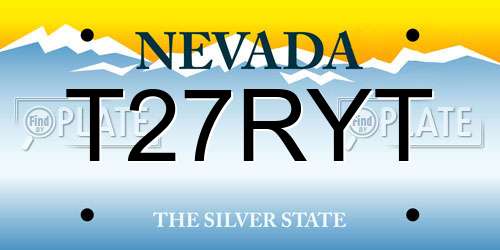 T27RYT Nevada License Plate