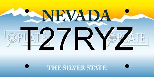 T27RYZ Nevada License Plate