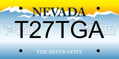 T27TGA Nevada License Plate