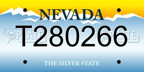 T280266 Nevada License Plate