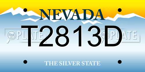 T2813D Nevada License Plate