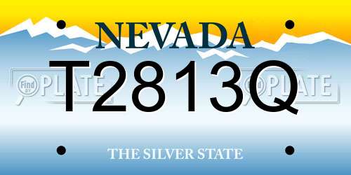 T2813Q Nevada License Plate
