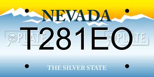 T281EO Nevada License Plate