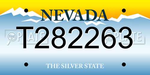 T282263 Nevada License Plate